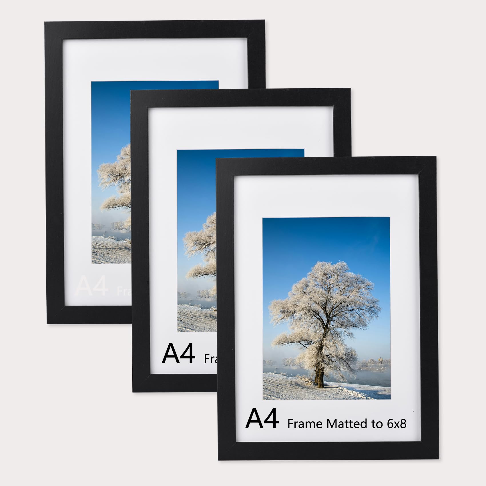 バックサイドワークス【A4サイズ写真ポスターフレーム付き３点セット】ポスター Amazon.com - Atryinous A4 Picture Frame Set of 3 Black Display